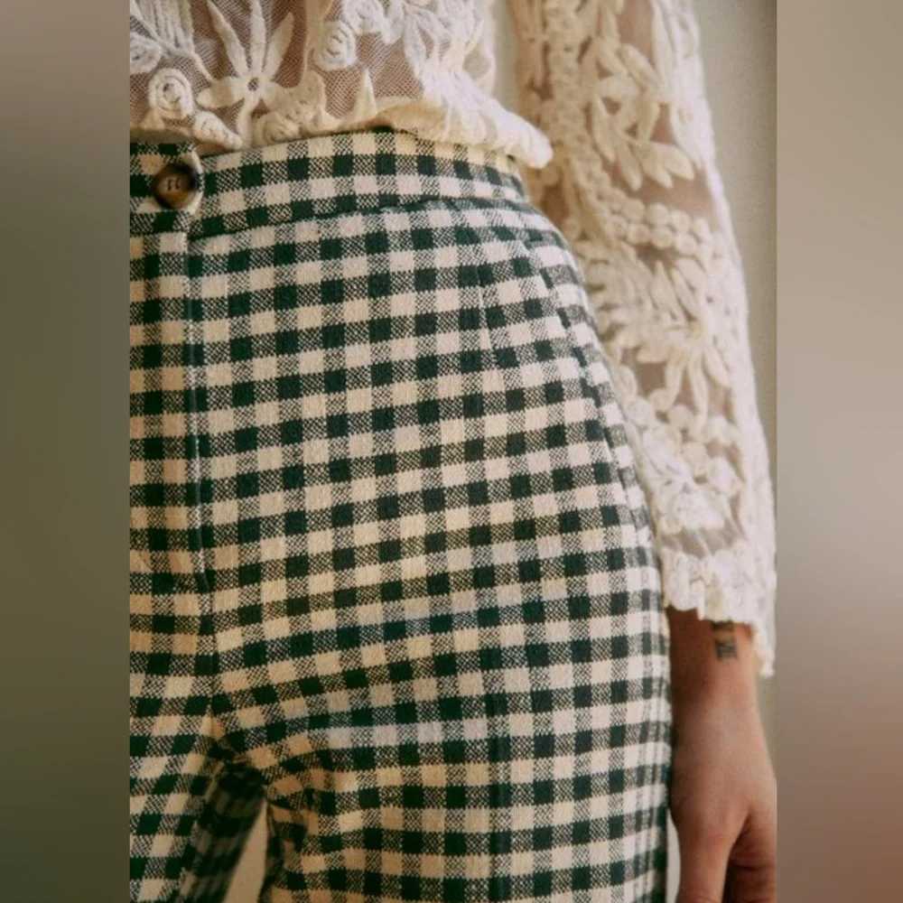 Sézane Martin Trousers - Ecru Gingham - Picture 3 of 8